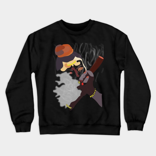 Baba smoking weed Crewneck Sweatshirt by ROCOCO DESIGNS